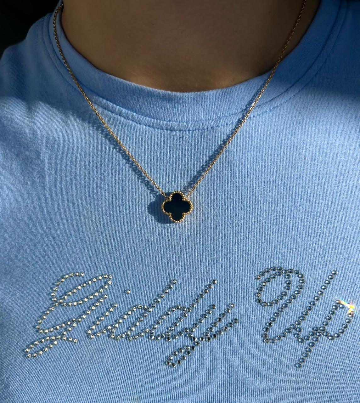 Vivienne Black Clover Necklace