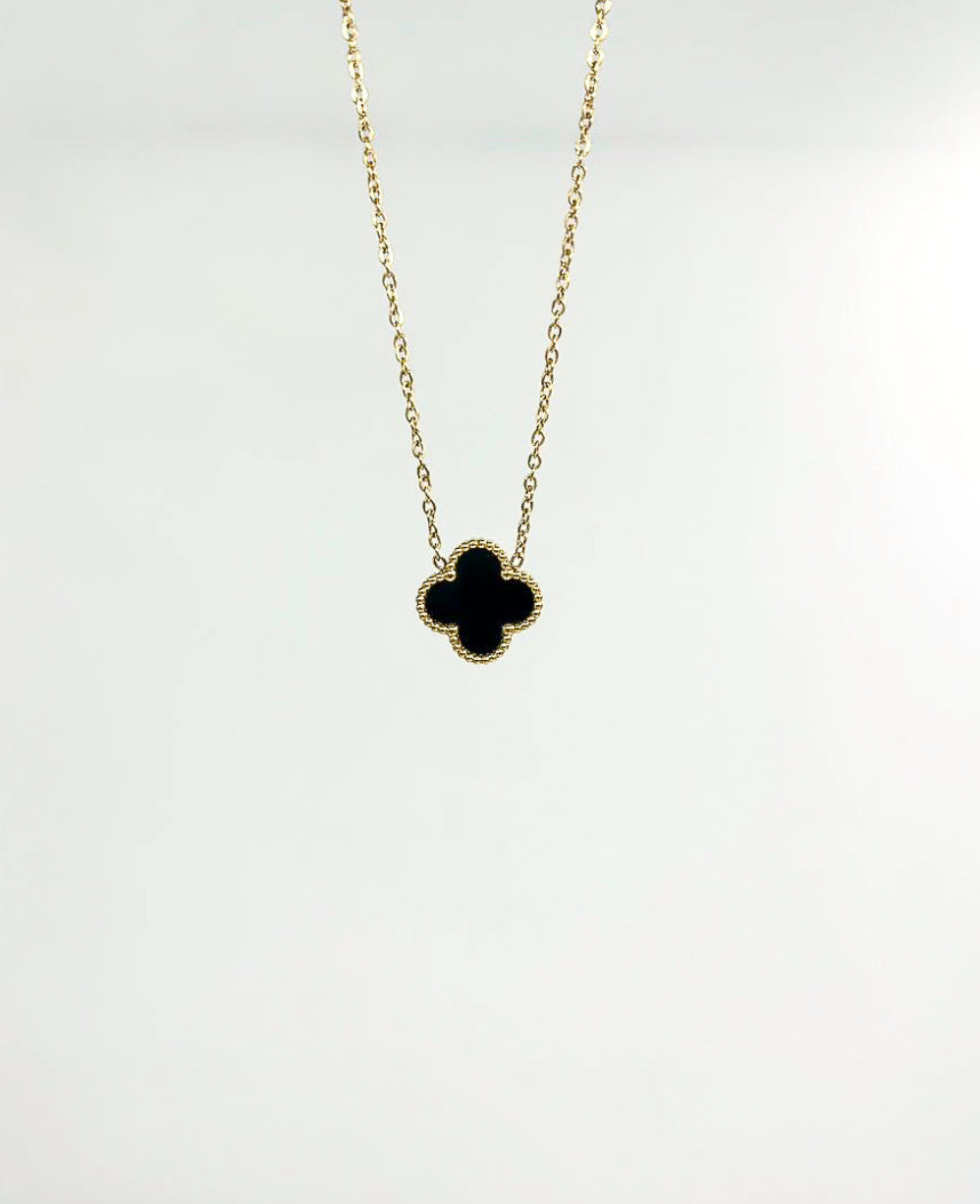 Vivienne Black Clover Necklace