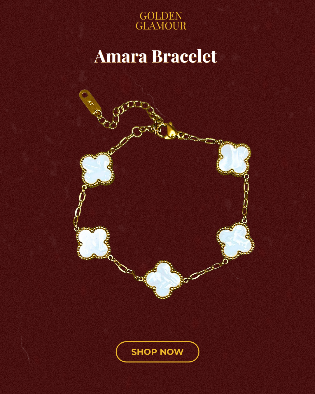 Arabella White Clover Bracelet