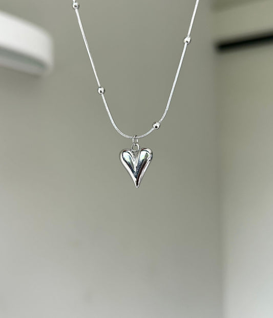 Sophia Heart Silver Necklace