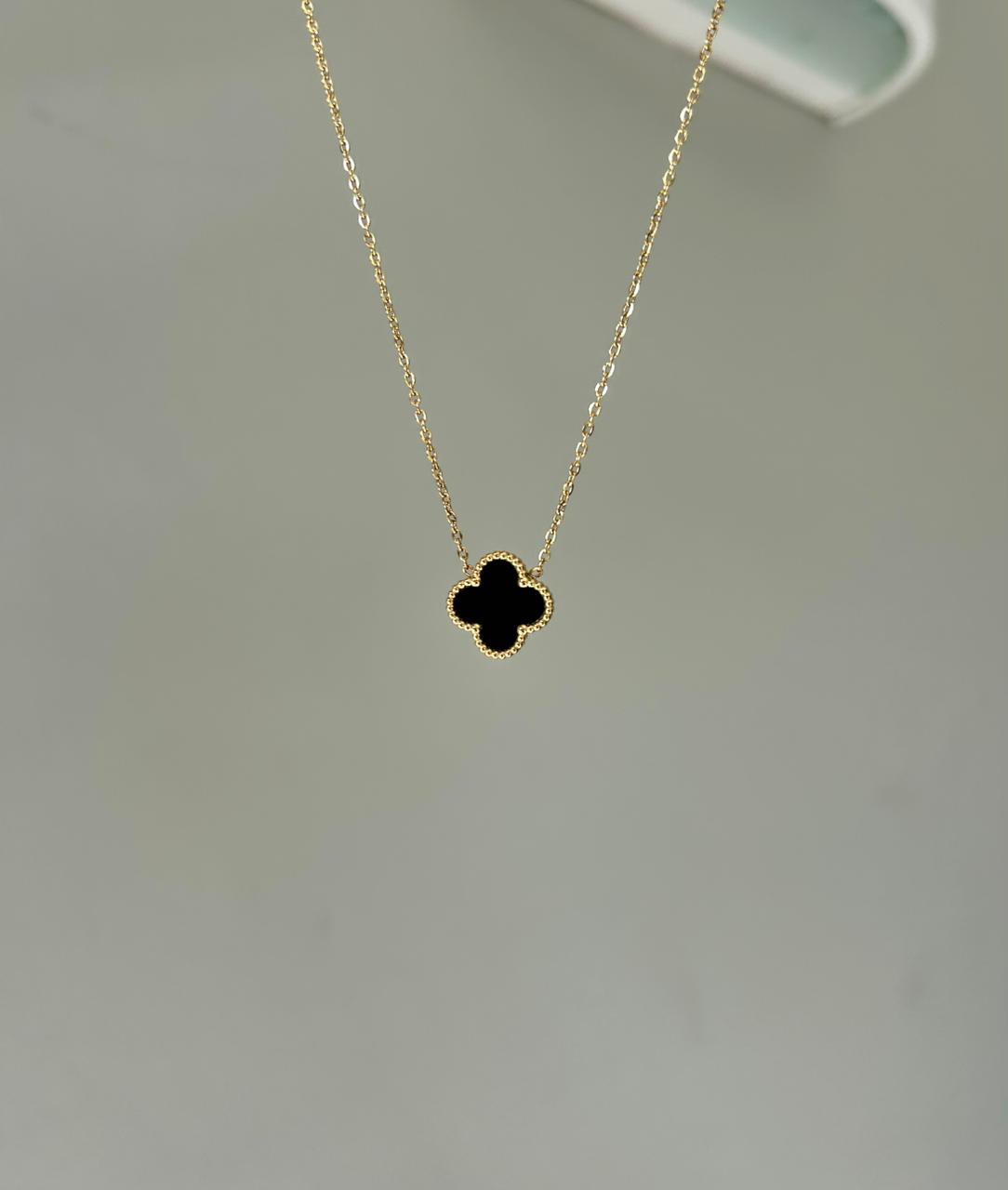 Vivienne Black Clover Necklace