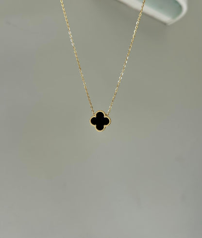 Vivienne Black Clover Necklace