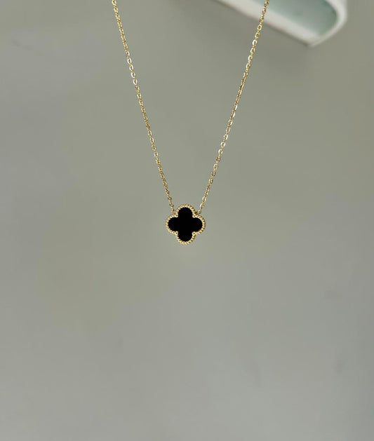 Vivienne Black Clover Necklace