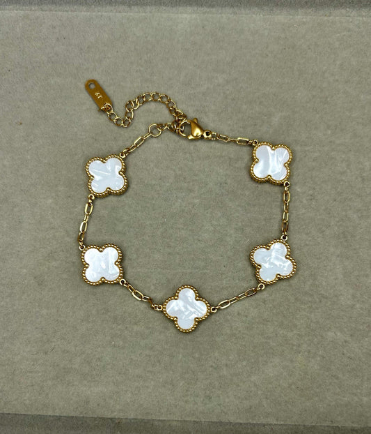 Arabella White Clover Bracelet