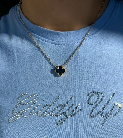 Vivienne Black Clover Necklace