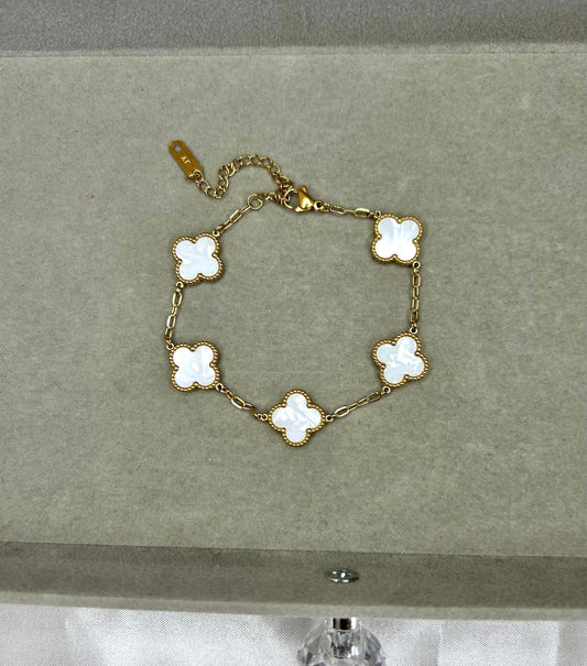 Arabella White Clover Bracelet
