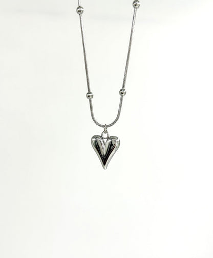 Sophia Heart Silver Necklace