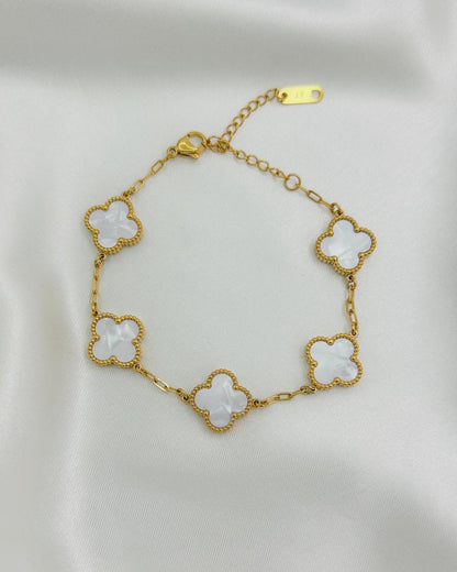 Arabella White Clover Bracelet
